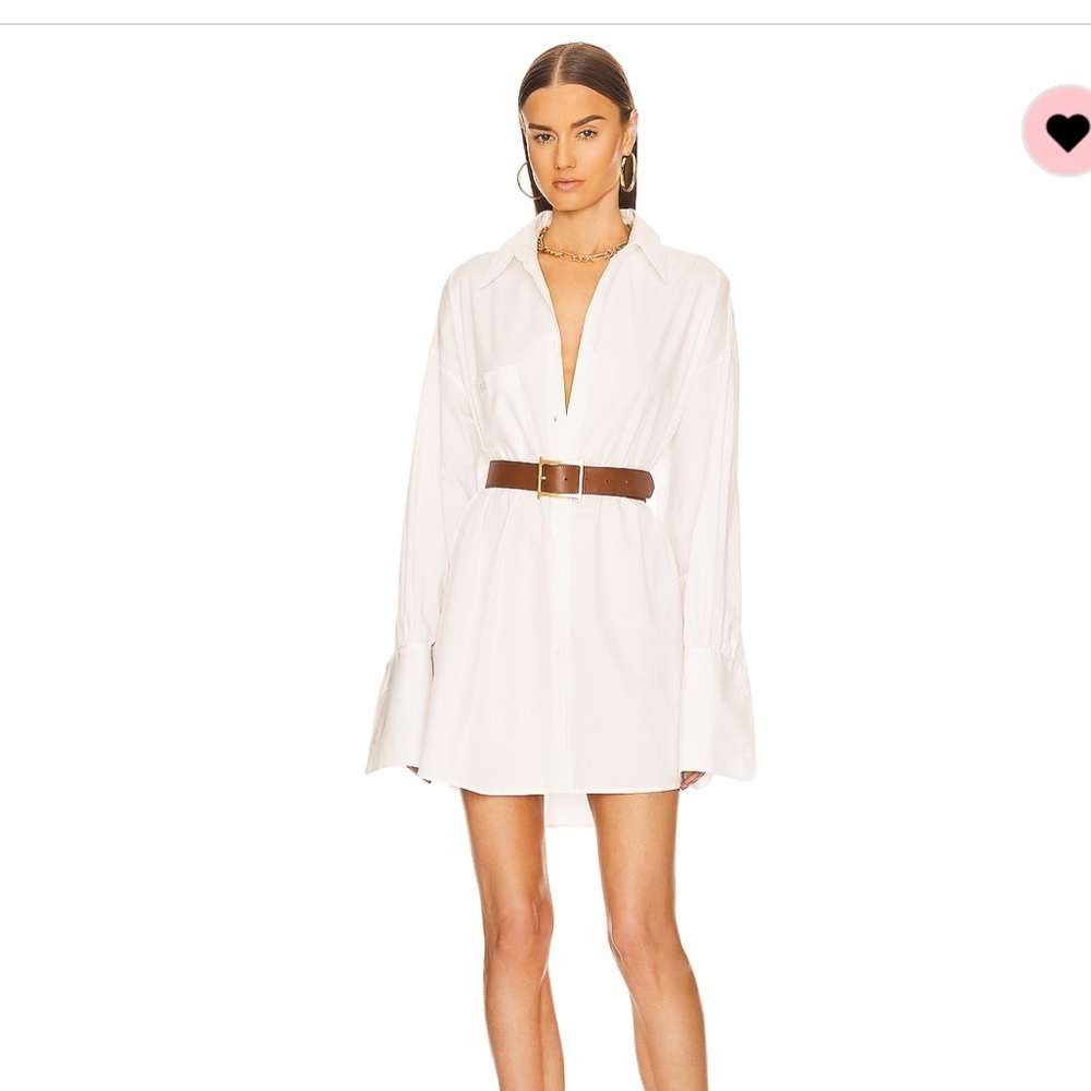 Women's White Button-Down Shirt Dress
